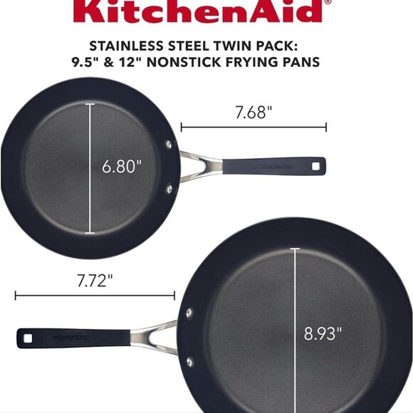 KitchenAid Stainless Steel Non-Stick Frying Pan/Skillet Cookware Set - Picture 4 of 16